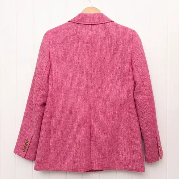J. Crew Bristol Blazer in Pink English Wool Herringbone Size 4 - Picture 8 of 12